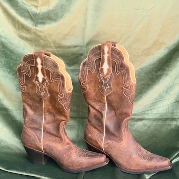 Leather Cowboy Boots Womens 8.5 - Picture 3 of 3